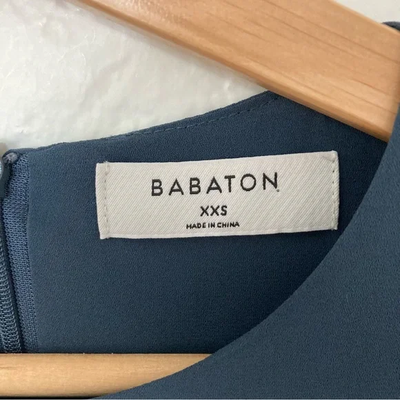 Babaton aritzia Blue Asymmetric Long Sleeve Slit Blouse, Size XXS - Picture 4 of 5